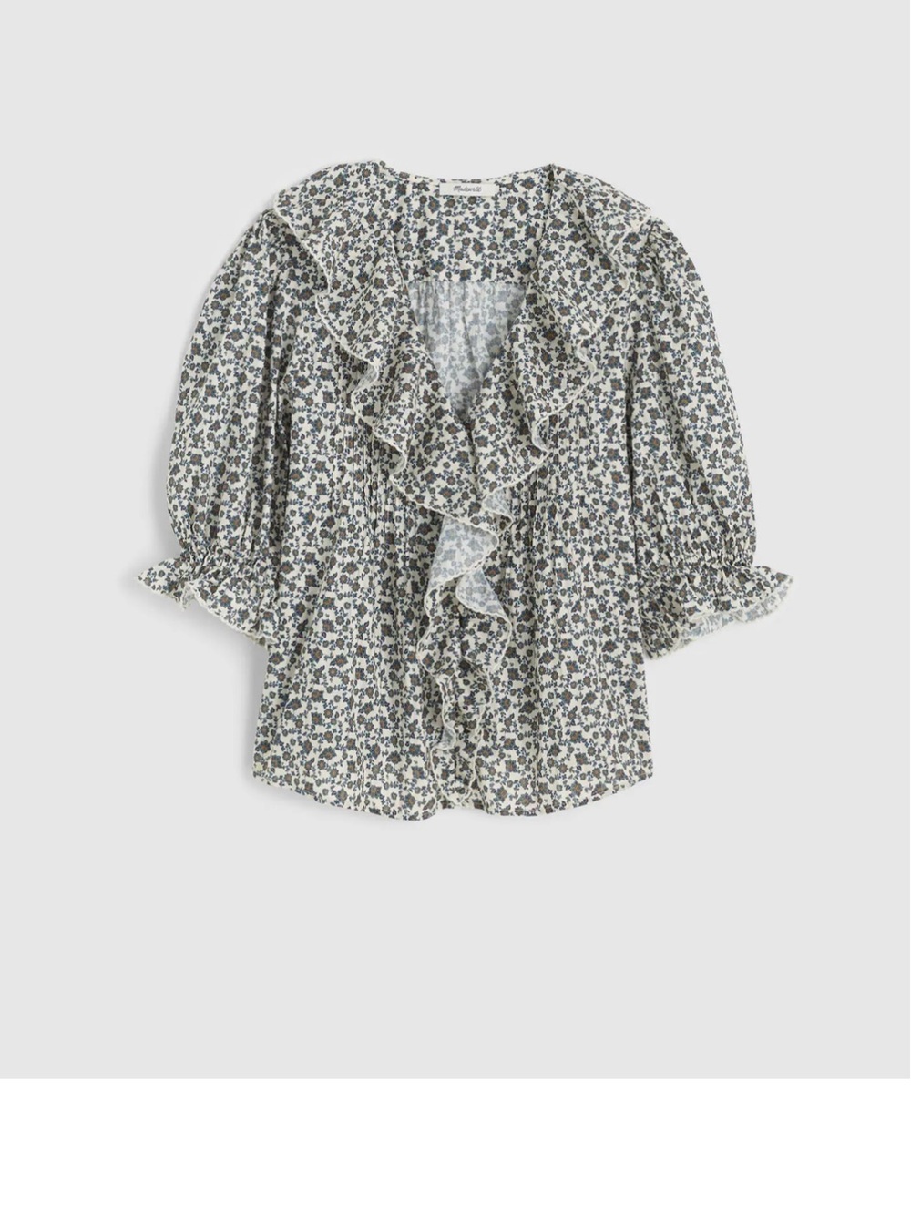 Madewell Floral Ruffle V-Neck Blouse - Picture 2 of 7